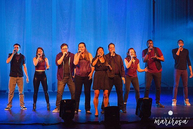 A cappella group singing