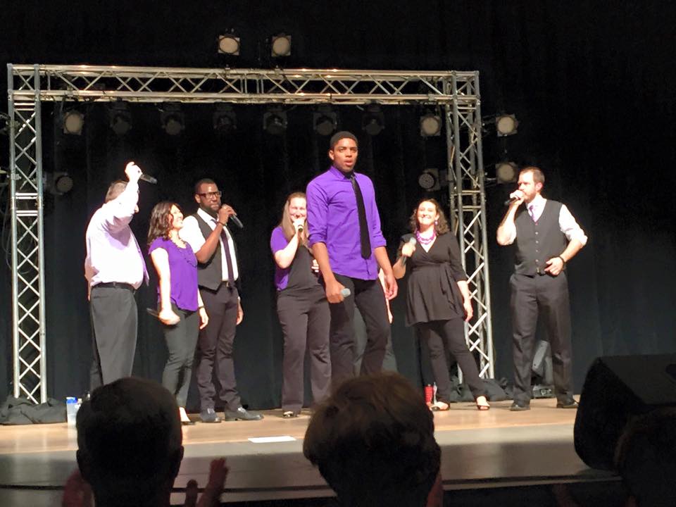 A cappella group singing