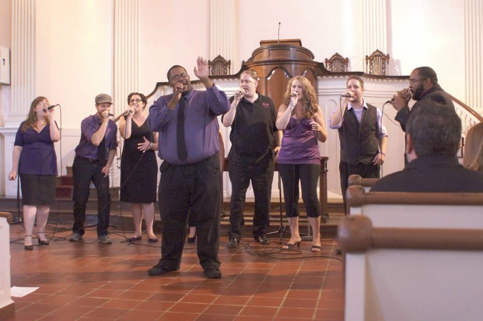 A cappella group singing
