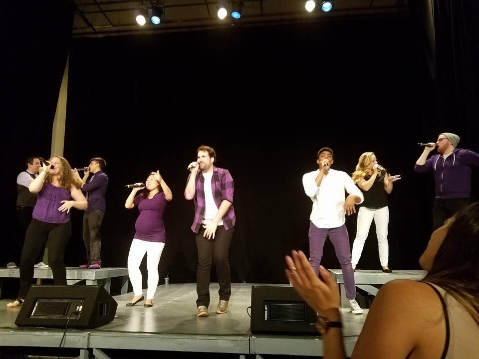 A cappella group singing