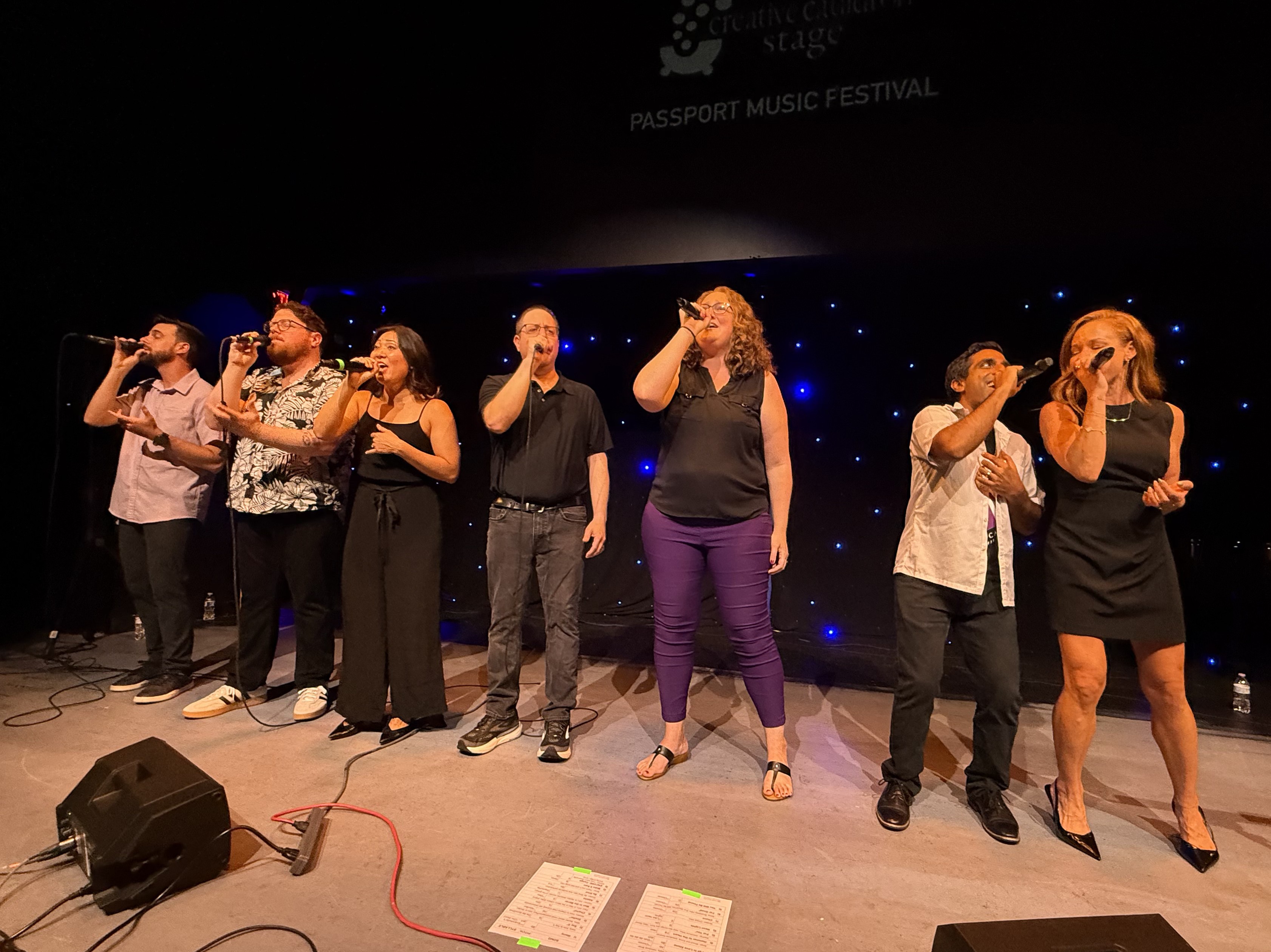 A cappella group singing