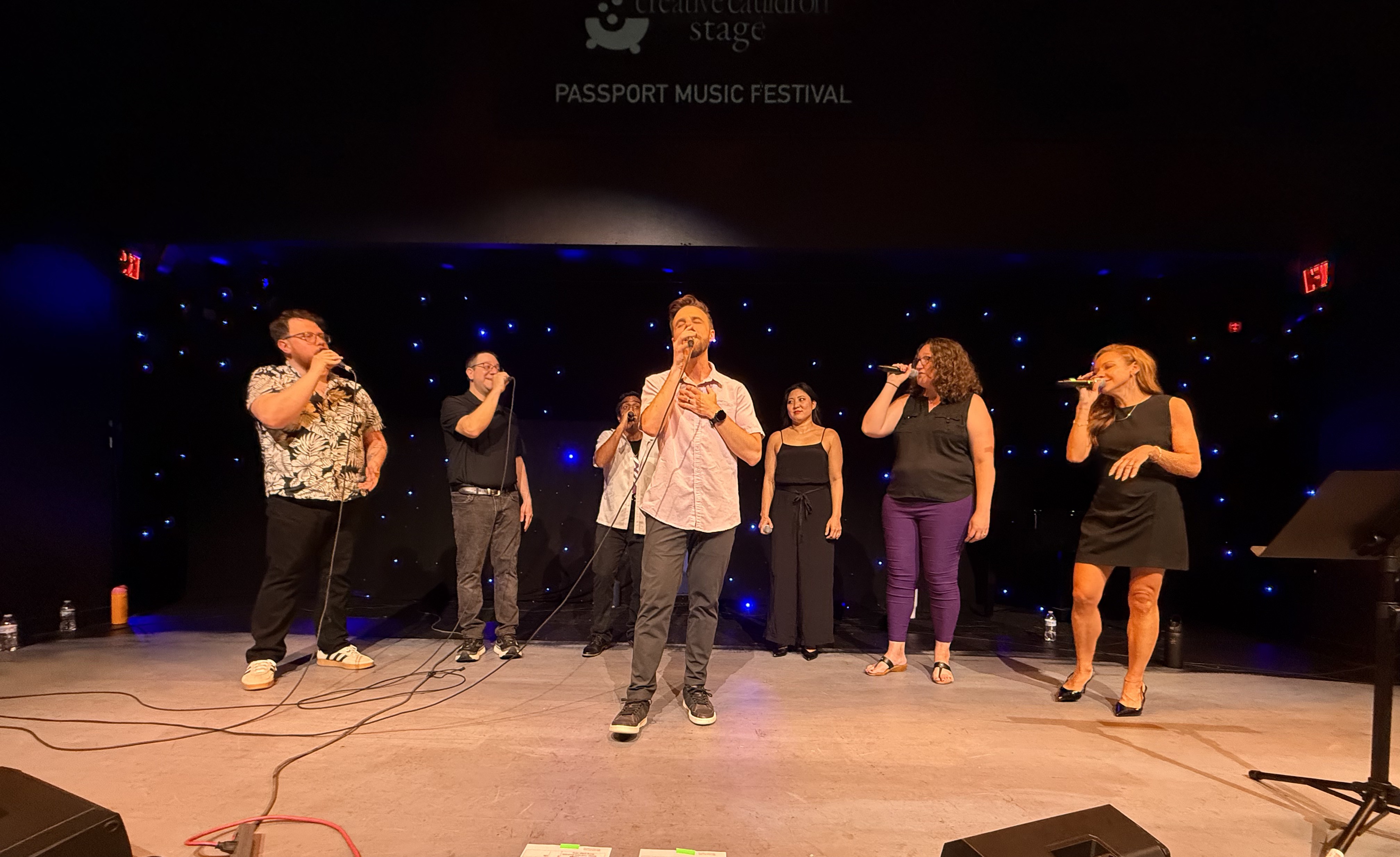 A cappella group singing